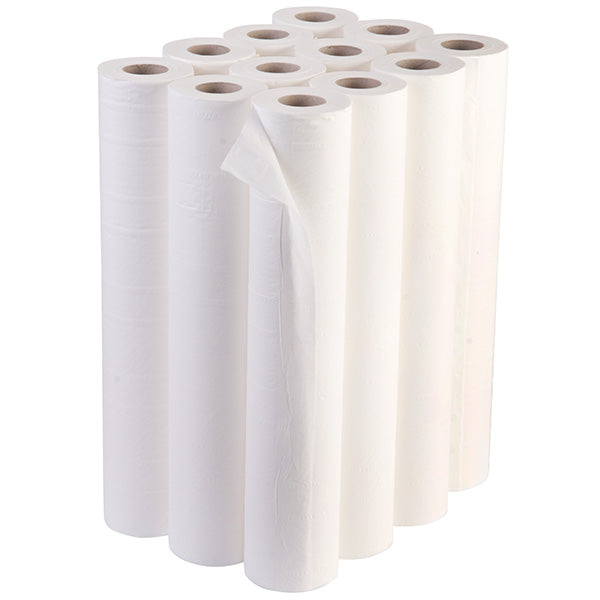 12 x 50m Ecofriendly 20" White Couch Rolls couchrolls.co.uk